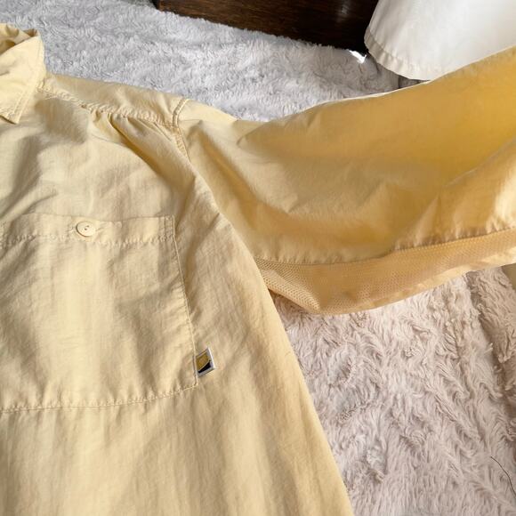 Solumbra big shirt dress cover-up top long sleeve by sun precautions yellow S - Picture 5 of 12